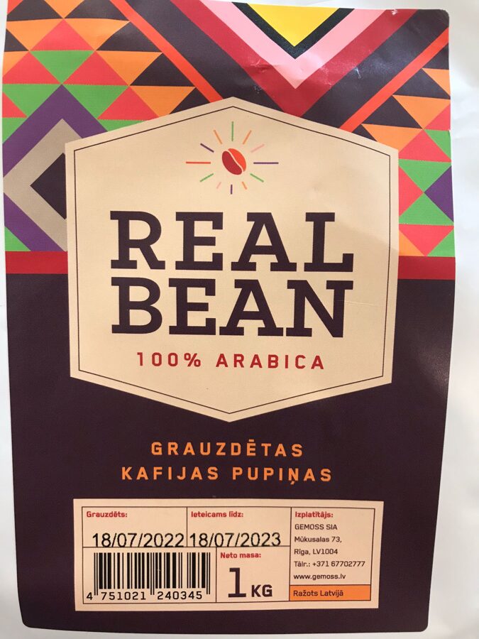 Real bean arabica 100% kafijas pupiņas 25g