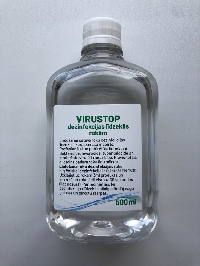 VIRUSTOP dezinfekcijas līdzeklis rokām(ar glicerīnu) 0.5L
