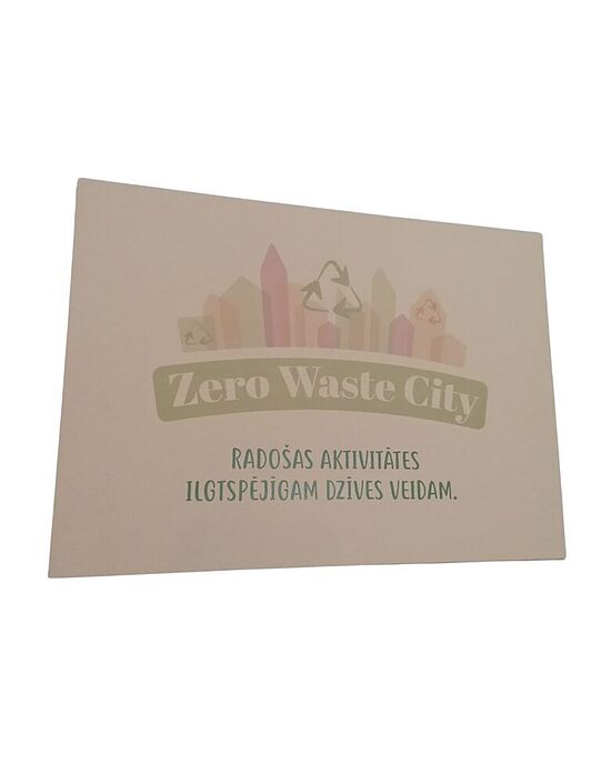 Tēju komplekts ar Ilgtspējas soļu puzli ZERO WASTE CITY drukātu A4 mapītē
