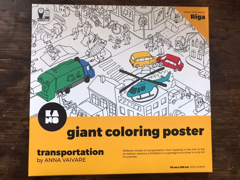 Transports - milzu krāsojamais plakāts